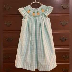 Shrimp and Grits Kids Smocked Pineapple dress size 3T